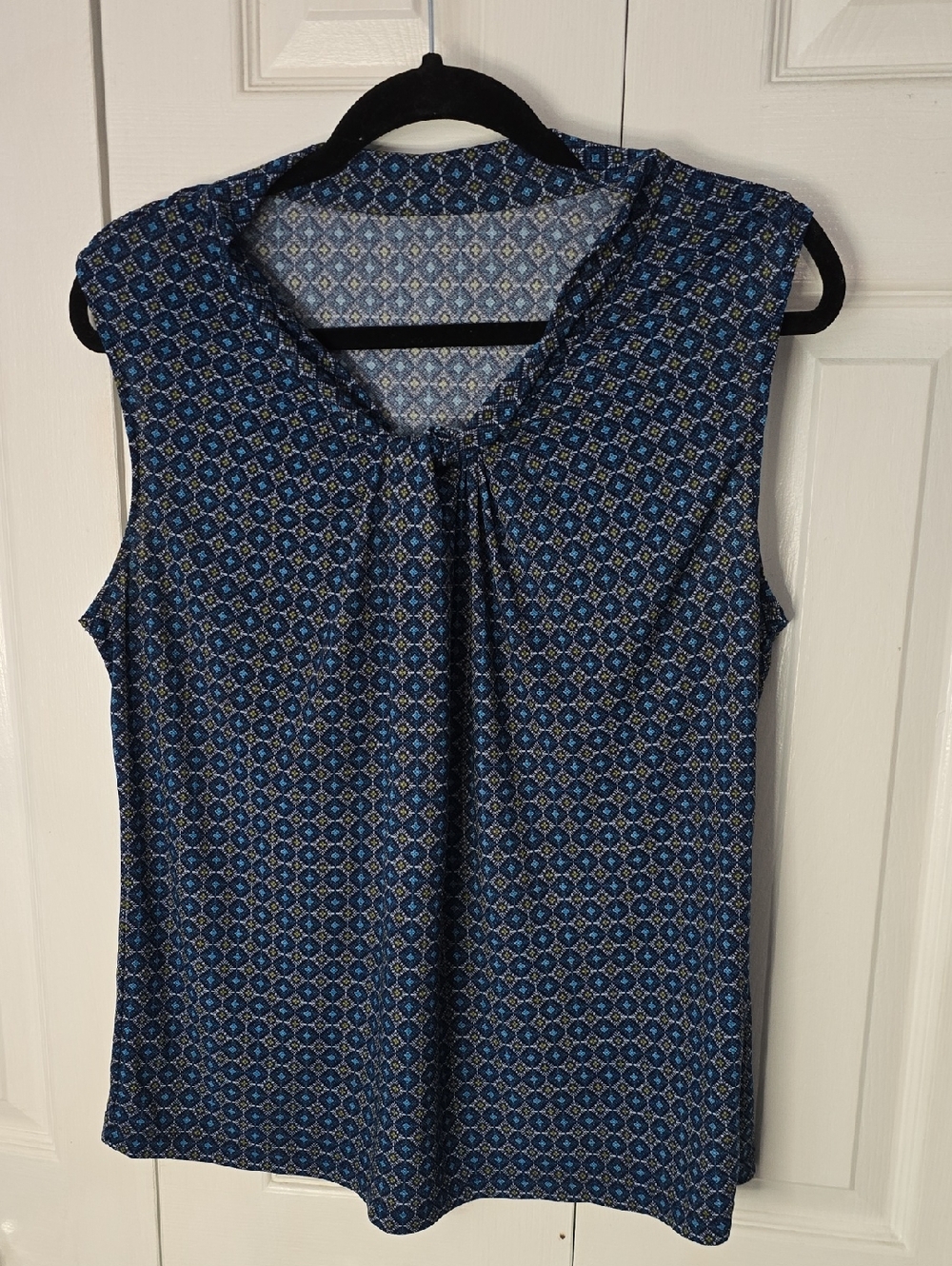 Talbots Blue Geometric Patterned Women's Top
